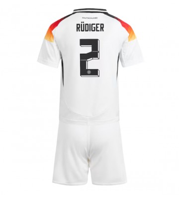 Tyskland Antonio Rudiger #2 Replika Babytøj Hjemmebanesæt Børn EM 2024 Kortærmet (+ Korte bukser)